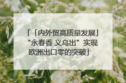 「内外贸高质量发展」“永春香 义乌出”实现欧洲出口零的突破