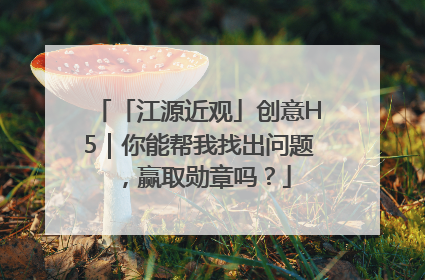 「江源近观」创意H5｜你能帮我找出问题，赢取勋章吗？