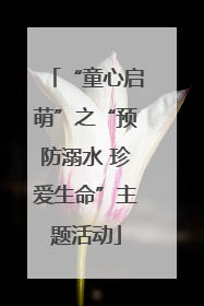 “童心启萌”之“预防溺水 珍爱生命”主题活动