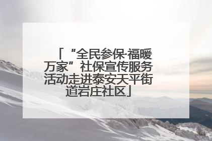“全民参保·福暖万家”社保宣传服务活动走进泰安天平街道岩庄社区