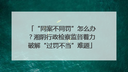 “同案不同罚”怎么办？湘阴行政检察监督着力破解“过罚不当”难题