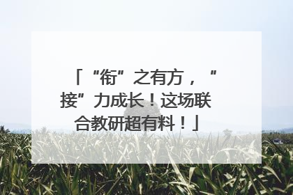 “衔”之有方，“接”力成长！这场联合教研超有料！