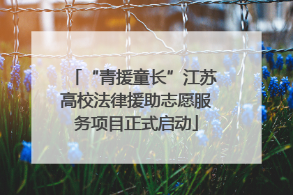 “青援童长”江苏高校法律援助志愿服务项目正式启动