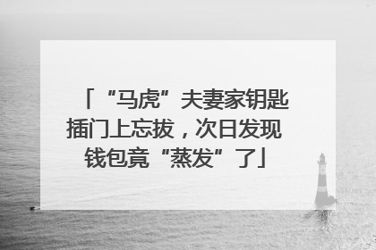 “马虎”夫妻家钥匙插门上忘拔，次日发现钱包竟“蒸发”了