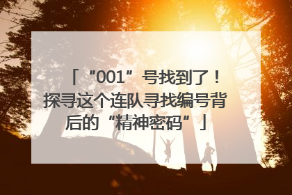 “001”号找到了！探寻这个连队寻找编号背后的“精神密码”