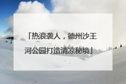热浪袭人，德州沙王河公园打造清凉秘境