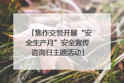 焦作交警开展“安全生产月”安全宣传咨询日主题活动