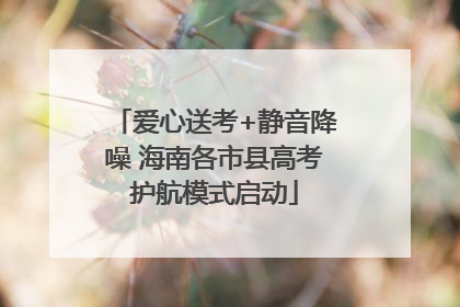 爱心送考+静音降噪 海南各市县高考护航模式启动
