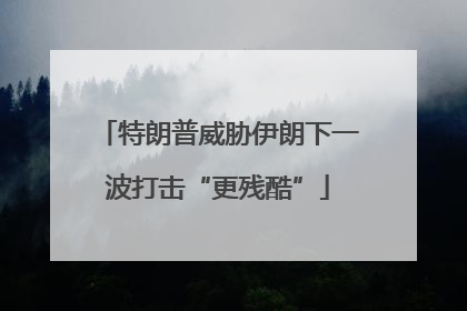 特朗普威胁伊朗下一波打击“更残酷”