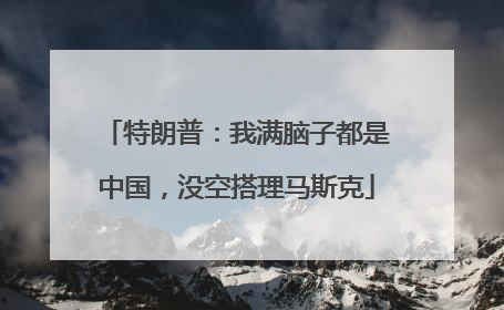 特朗普：我满脑子都是中国，没空搭理马斯克