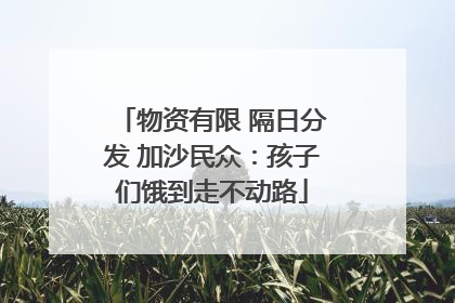 物资有限 隔日分发 加沙民众：孩子们饿到走不动路