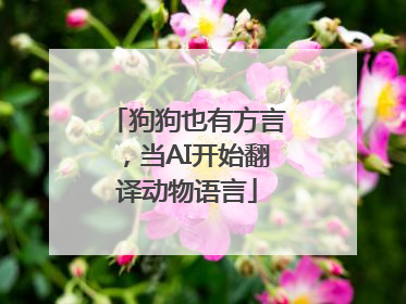 狗狗也有方言，当AI开始翻译动物语言