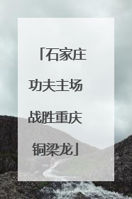 石家庄功夫主场战胜重庆铜梁龙