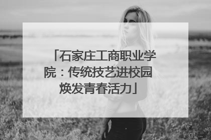 石家庄工商职业学院：传统技艺进校园焕发青春活力