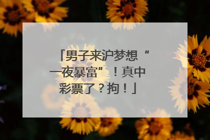 男子来沪梦想“一夜暴富”！真中彩票了？拘！