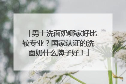 男士洗面奶哪家好比较专业？国家认证的洗面奶什么牌子好！