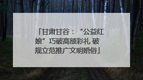 甘肃甘谷：“公益红娘”巧破高额彩礼 破规立范推广文明婚俗