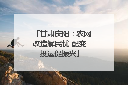 甘肃庆阳：农网改造解民忧 配变投运促振兴