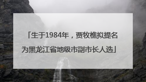 生于1984年，贾牧樵拟提名为黑龙江省地级市副市长人选