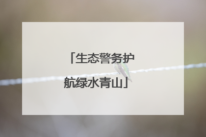 生态警务护航绿水青山