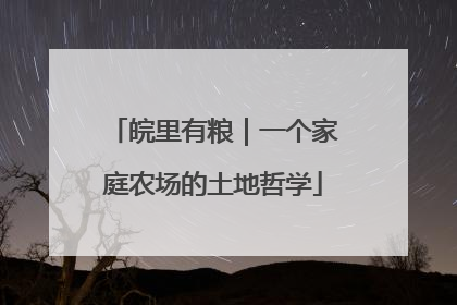 皖里有粮｜一个家庭农场的土地哲学