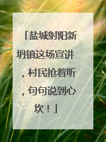 盐城射阳新坍镇这场宣讲，村民抢着听，句句说到心坎！