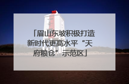 眉山东坡积极打造新时代更高水平“天府粮仓”示范区