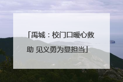 禹城：校门口暖心救助 见义勇为显担当