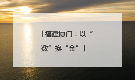 福建厦门：以“数”换“金”