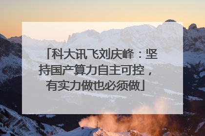 科大讯飞刘庆峰：坚持国产算力自主可控，有实力做也必须做