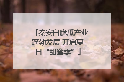 秦安白脆瓜产业蓬勃发展 开启夏日“甜蜜季”