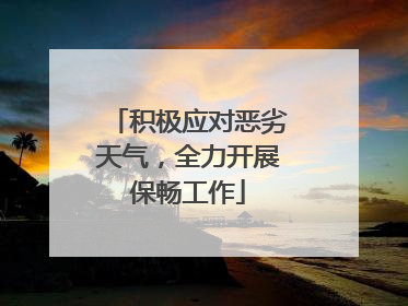 积极应对恶劣天气，全力开展保畅工作