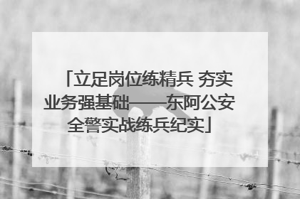 立足岗位练精兵 夯实业务强基础——东阿公安全警实战练兵纪实