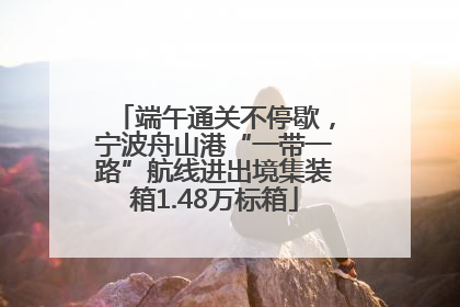 端午通关不停歇，宁波舟山港“一带一路”航线进出境集装箱1.48万标箱