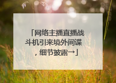 网络主播直播战斗机引来境外间谍，细节披露→