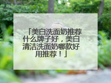 美白洗面奶推荐什么牌子好，美白清洁洗面奶哪款好用推荐！