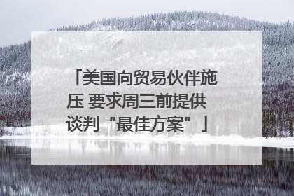 美国向贸易伙伴施压 要求周三前提供谈判“最佳方案”