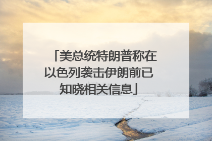 美总统特朗普称在以色列袭击伊朗前已知晓相关信息
