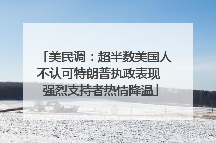 美民调:超半数美国人不认可特朗普执政表现 强烈支持者热情降温