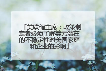 美联储主席：政策制定者必须了解美元潜在的不稳定性对美国家庭和企业的影响