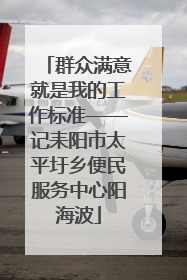群众满意就是我的工作标准——记耒阳市太平圩乡便民服务中心阳海波
