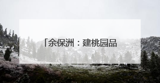 余保洲：建桃园品桃卖苗带富一方