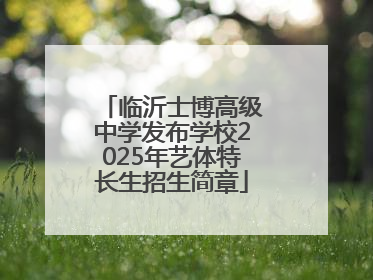 临沂士博高级中学发布学校2025年艺体特长生招生简章