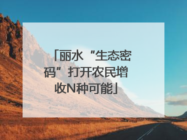 丽水“生态密码”打开农民增收N种可能