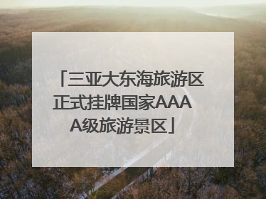 三亚大东海旅游区正式挂牌国家AAAA级旅游景区