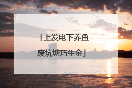 上发电下养鱼 废坑塘巧生金