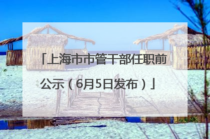 上海市市管干部任职前公示（6月5日发布）