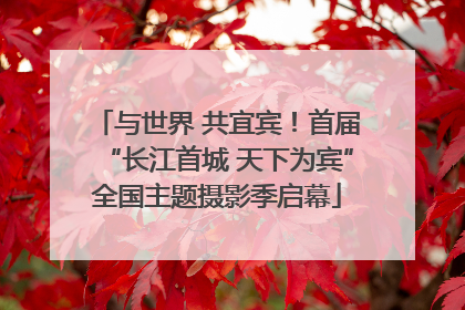 与世界 共宜宾！首届“长江首城 天下为宾”全国主题摄影季启幕