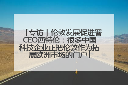 专访丨伦敦发展促进署CEO西特伦：很多中国科技企业正把伦敦作为拓展欧洲市场的门户