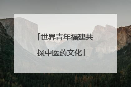 世界青年福建共探中医药文化
